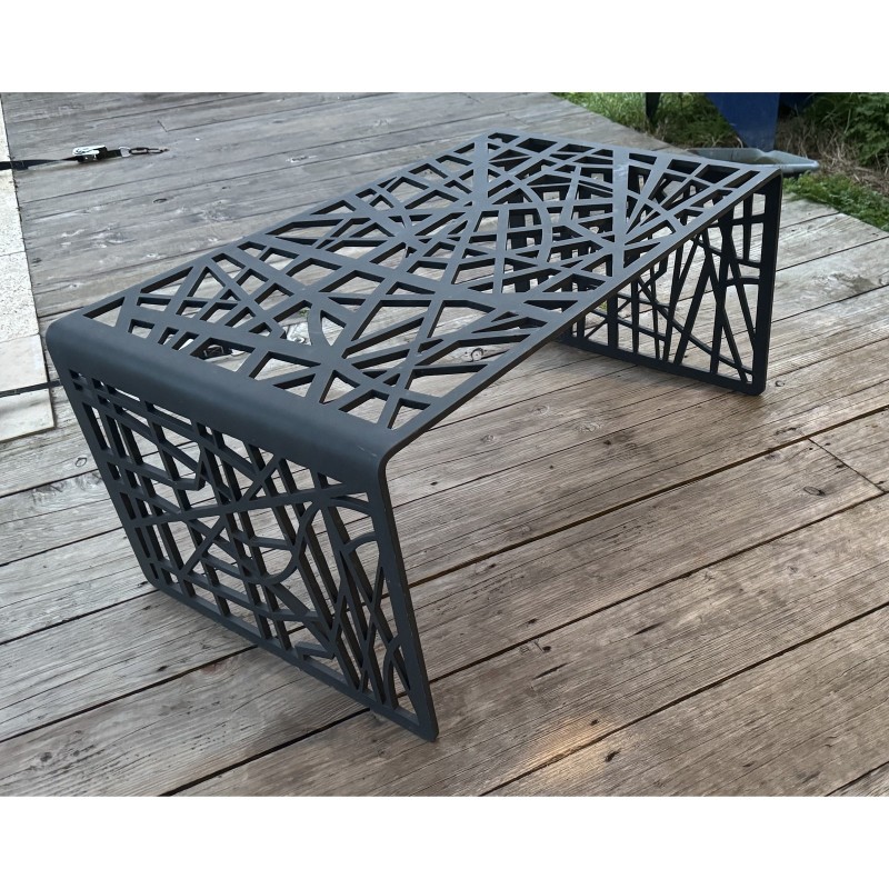 table basse metal thermolaque gris anthracite